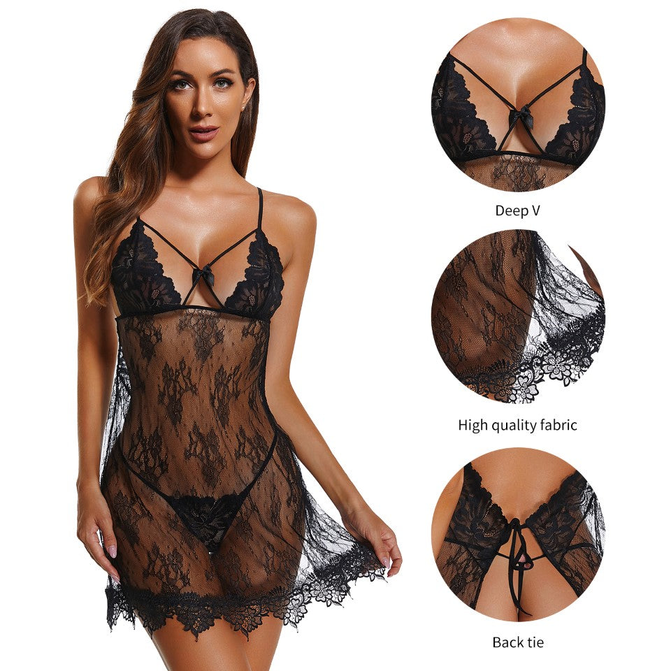 Women Lingerie Sexy Chemise Nightgown Lace Baby doll lingerie Dress